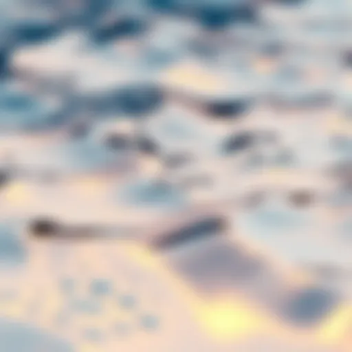 A close-up of digital textures simulating realistic water ripples using bump maps and wave textures.
