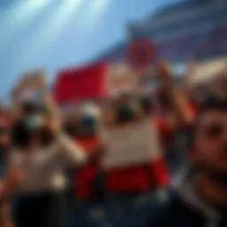 Group of fans holding signs against AI commercials at a football event