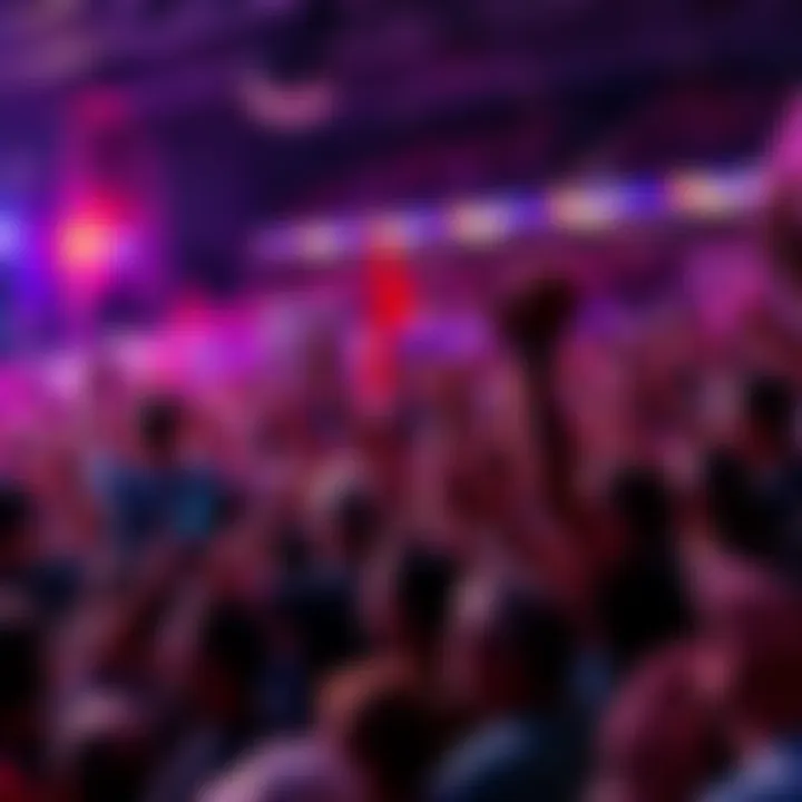 A lively crowd of fans cheering and waving signs in celebration of a return event