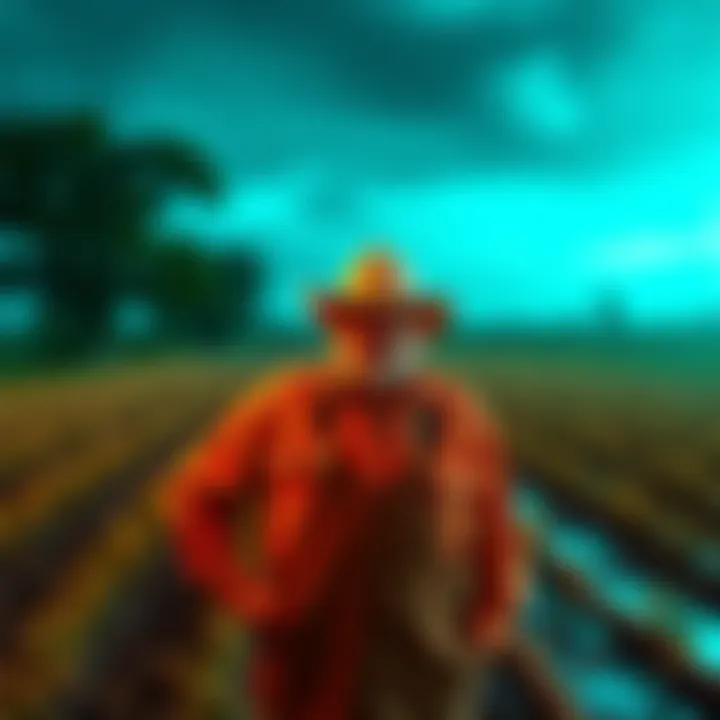A farmer standing in front of land now designated for a data center development.