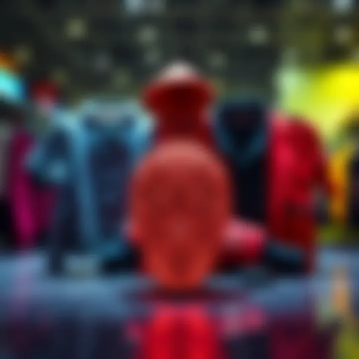 A collection of clothing items alongside AI technology, showcasing the blend of fashion and artificial intelligence.