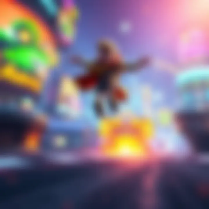 A fast GIF animation showcasing a character jumping in a vibrant game scene, illustrating the impact of animation speed in marketing.