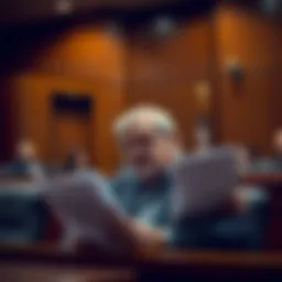 A concerned father sits in a courtroom, expressing grief over his son's tragic death, with legal documents in hand, highlighting the impact of AI on mental health.