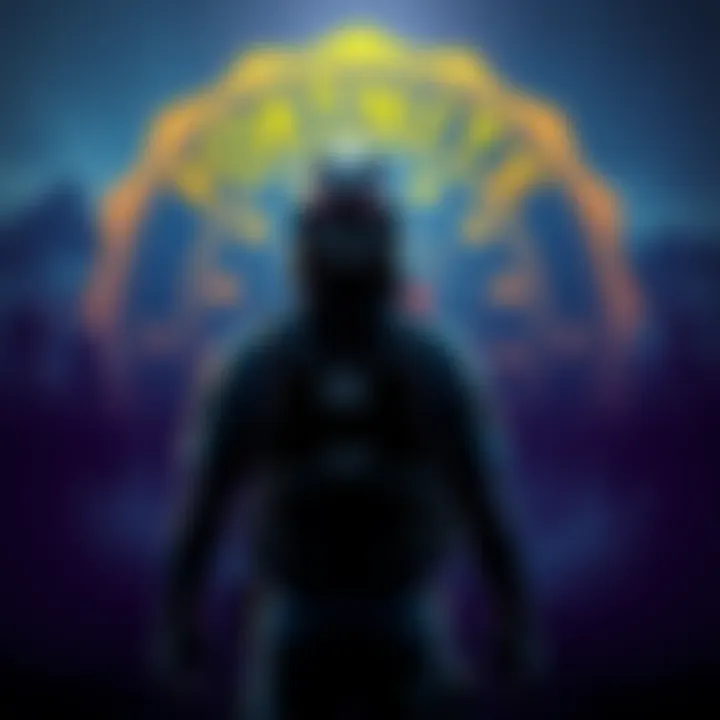 FBI agent with Fortnite logo FBI agent standing with a Fortnite logo in the background, symbolizing the arrest of a player for threats during gameplay