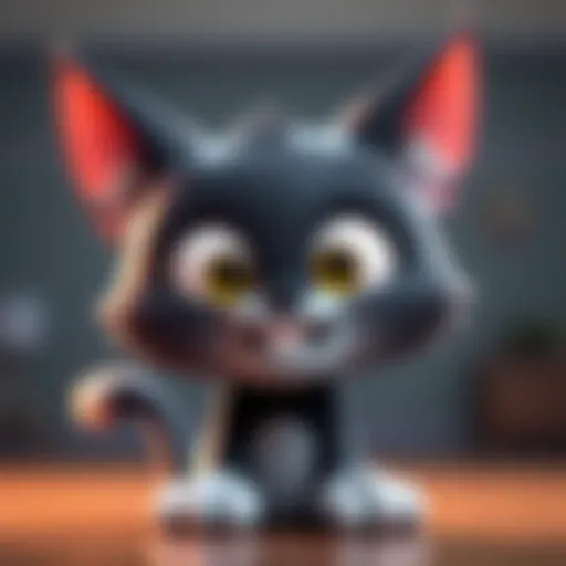 A cartoon drawing of Felix the Cat, an iconic black cat with a mischievous smile and large expressive eyes, showcasing his playful personality.