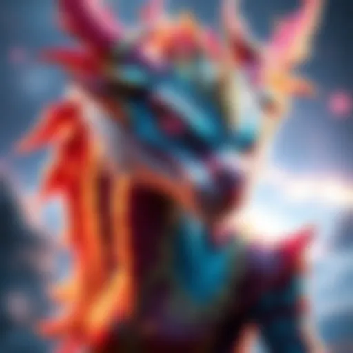 A colorful female dragonborn character with shimmering scales and unique features, ready for adventure in a fantasy setting.