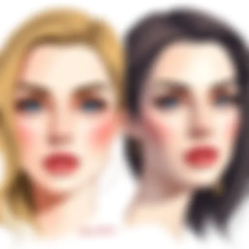 Illustration showing two female faces side by side; one drawn using a visual reference and the other from imagination, highlighting differences in style and accuracy.