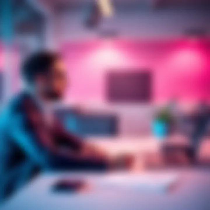 Fidji Simo, the new executive at OpenAI, discussing revenue strategies in an office setting with a laptop and documents on the table.