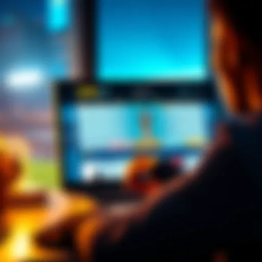 A person browsing unofficial ticket resale websites for World Cup tickets on a computer, showing low prices compared to official rates.