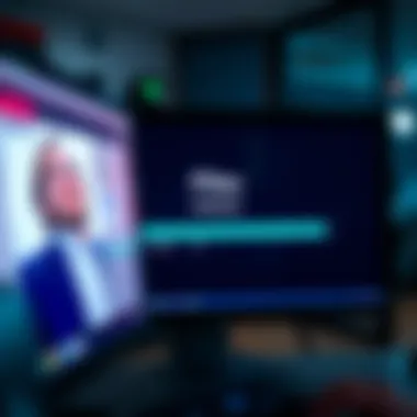 A computer screen showing a progress bar indicating files being deleted, with a shocked person in the background.