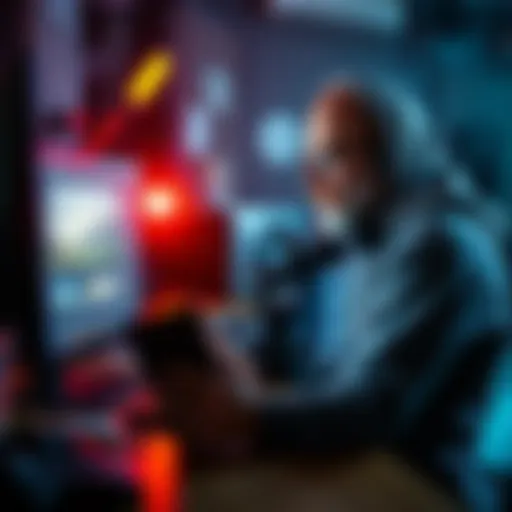A filmmaker reviewing software options for creating a realistic war documentary about a friend's experiences, with a computer displaying animation tools.