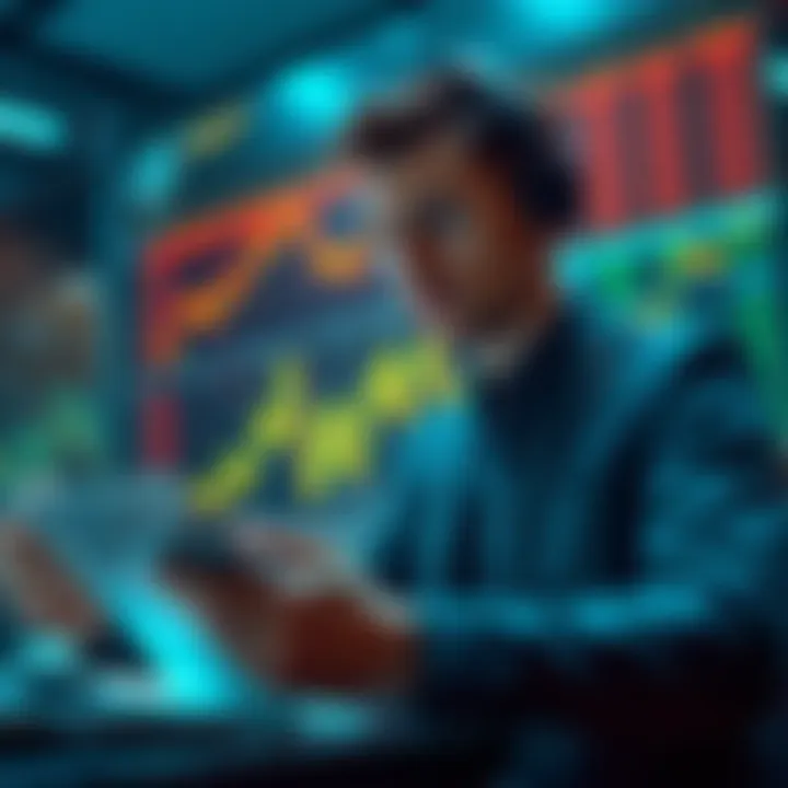 Financial Concerns for OpenAI A worried analyst examines financial charts indicating potential cash flow issues for OpenAI by 2027.