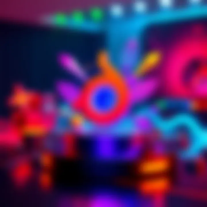 A 3D model created in Blender showcasing a colorful design with creative elements