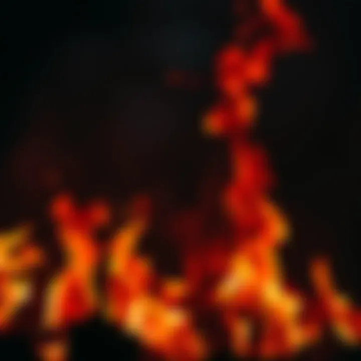 A vivid scene of flames illuminating a dark space, symbolizing inspiration and passion in storytelling.