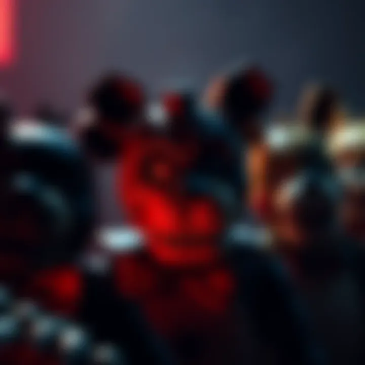 Freddy and other animatronic characters looking ominous in a shadowy environment with a hint of tension