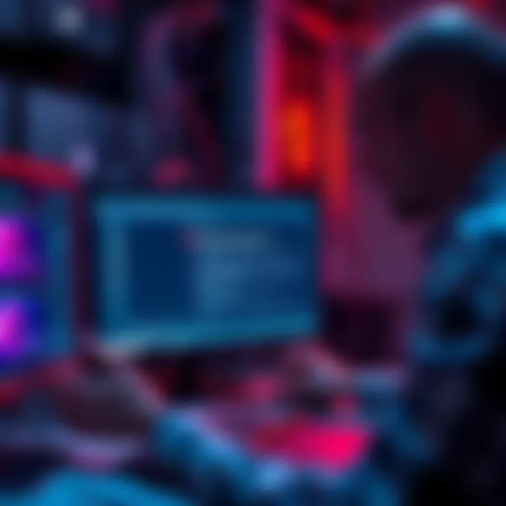 Fixing Upstream Connect Error Person troubleshooting a computer with a network error message on the screen