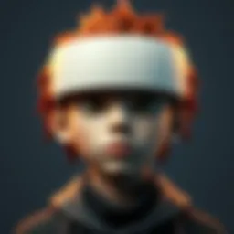 A unique flat-head character model created in Blender, showcasing its distinct flat top and stylized features.