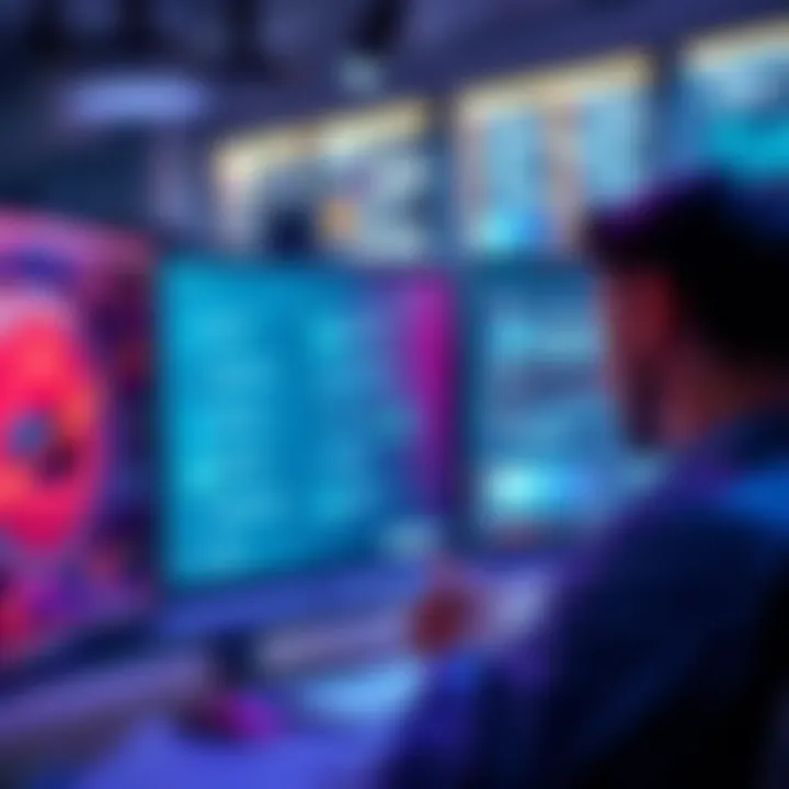 A person looking at various AI tool options on a computer screen, considering subscription plans