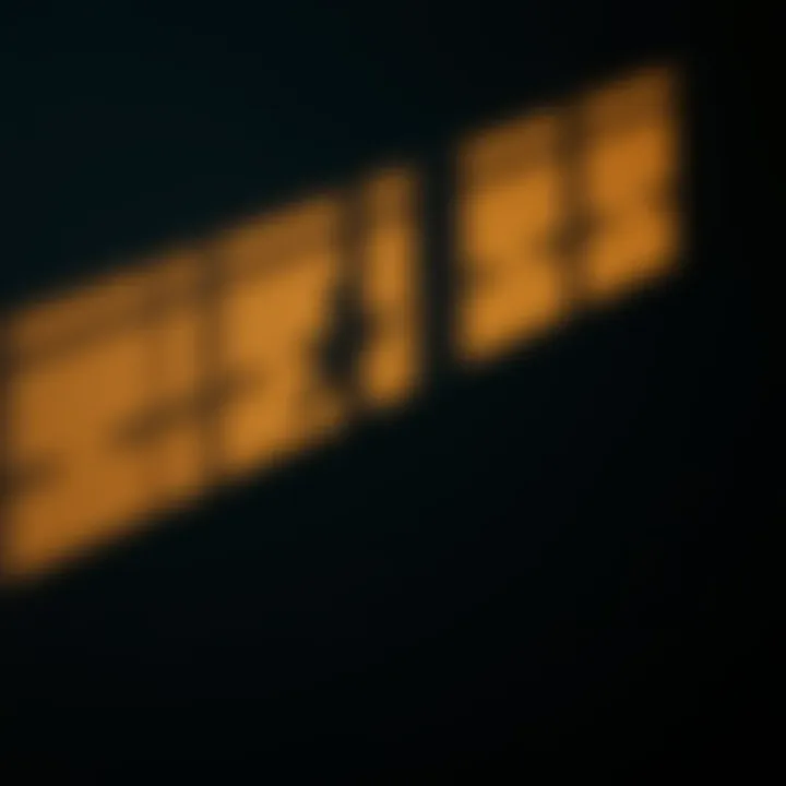 A shadow flickers on a dimly lit wall, creating an unsettling feeling. The environment is dark, emphasizing the unusual shape of the shadow.