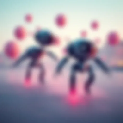Balloon robots developed by UCLA, demonstrating their ability to float in the air and walk on the ground.