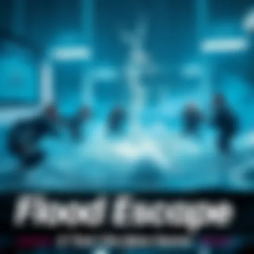 Players testing the Flood Escape game, with action and excitement in a water-themed environment.