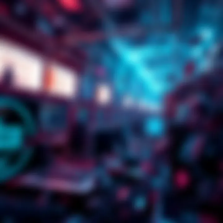 A chaotic scene showing computer screens filled with misleading information and digital clutter, symbolizing the impact of false data on AI training.