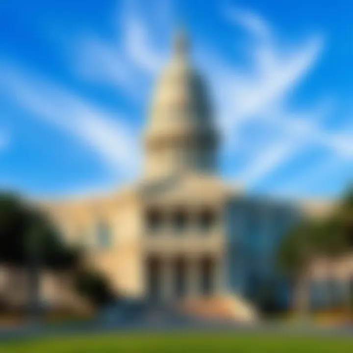 The Florida State Capitol building with a clear blue sky, representing new legislation on climate policies.