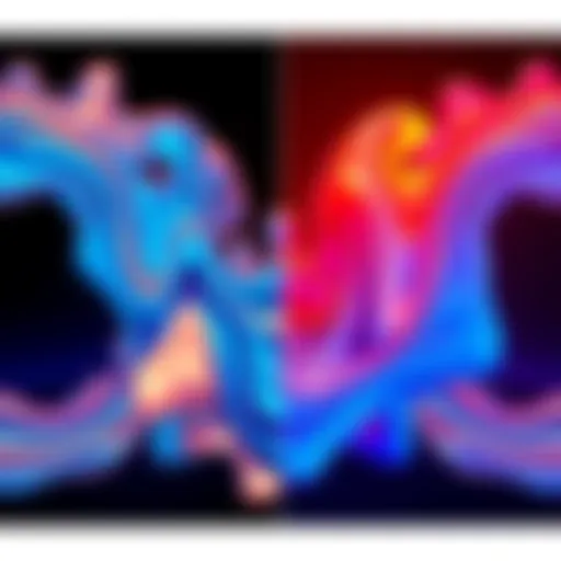 A side-by-side view of 2D and 3D fluid dynamics models showing differences in flow patterns and complexities.