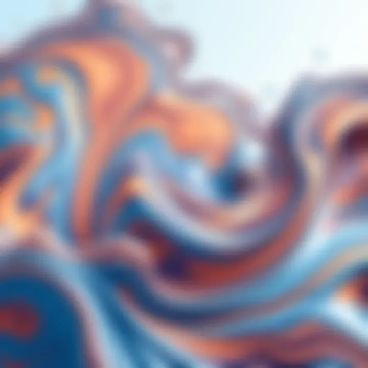 Fluid Dynamics in Action A visual representation of fluid flowing smoothly around objects, illustrating the principles of fluid dynamics in technology and nature.