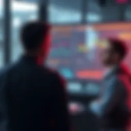 People discussing FLUX 3's open source plans with charts and graphs on a screen