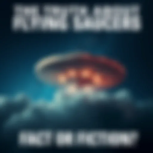 A flying saucer hovering in a starry night sky with clouds