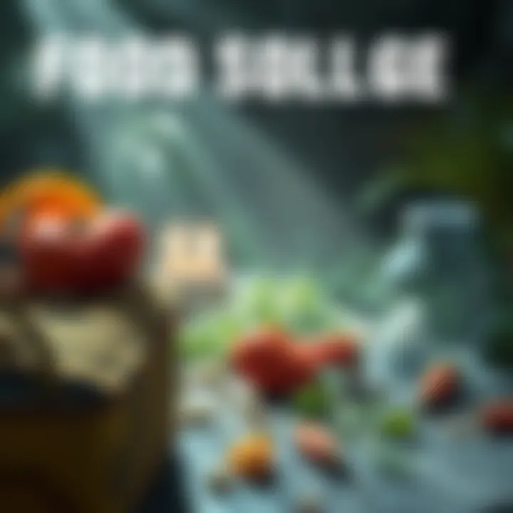 Illustration showing spoiled food affecting fresh items in a survival game setting