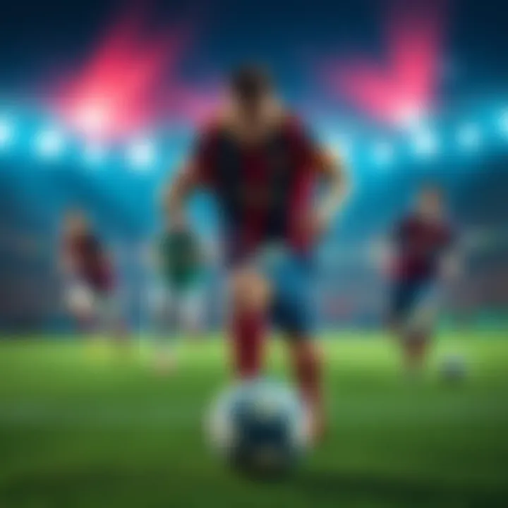 Football Game Featuring Messi and Legends Screenshot of the game 'Beat The Champions' showing Messi, Maradona, and other legends on the field