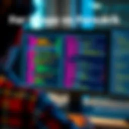 A programmer comparing for loops and foreach loops on a computer screen with code examples