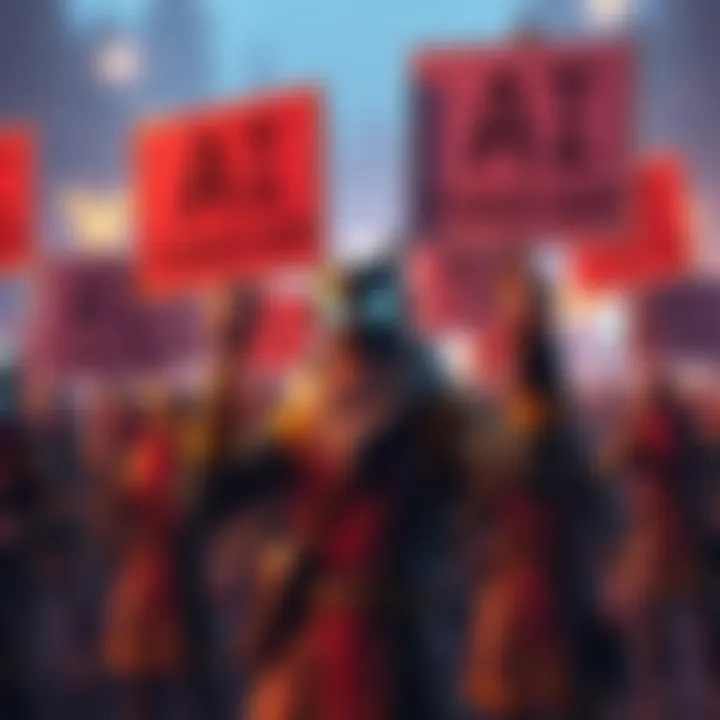 Fortnite players sharing humorous protest signs against AI integration, showcasing their discontent with the Tungsahur skin.