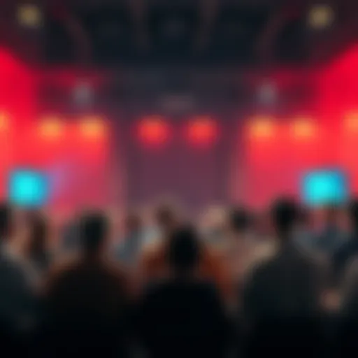 A group of people discussing heatedly in a forum setting about accusations related to AI