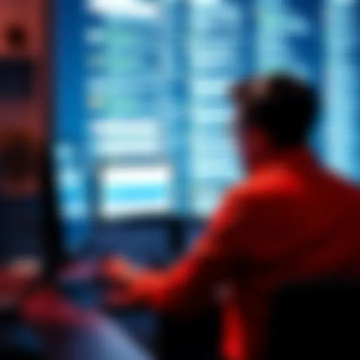 A person sitting at a computer looking at a forum page filled with reposts and comments