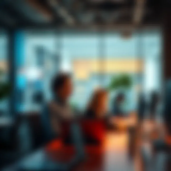 Employees enjoying a productive day at work in a modern office, highlighting the benefits of a four-day work week