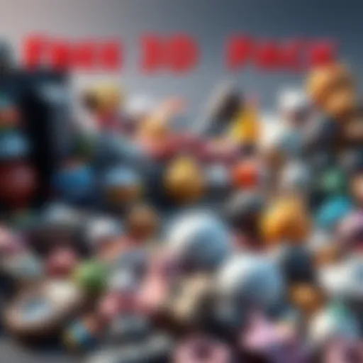 A visual display of various 3D models showcasing a collection of free assets made in Blender and rendered in Godot.