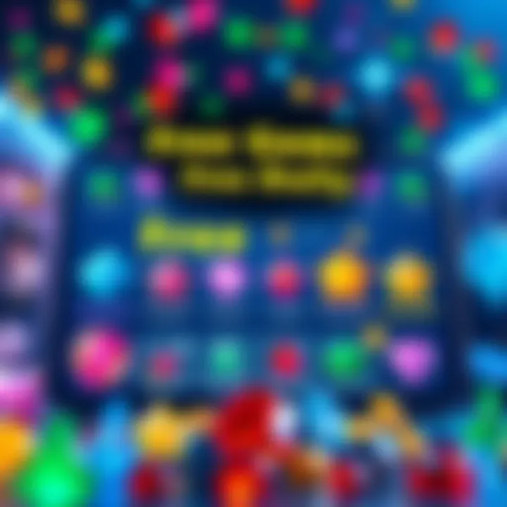 Colorful gems and rewards displayed on a screen showing various options for earning free gems.
