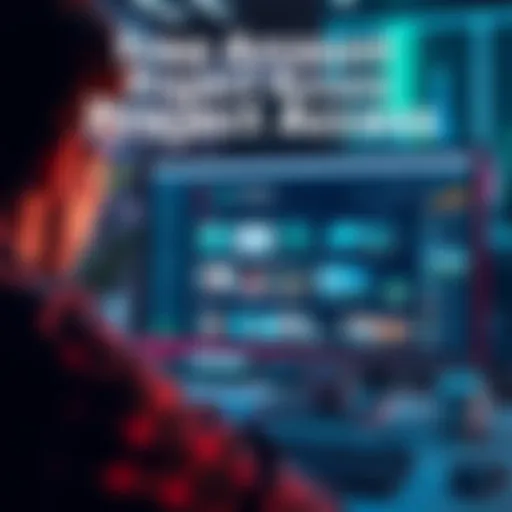 A person looking at a computer screen with project features displayed, showing the interface for free accounts