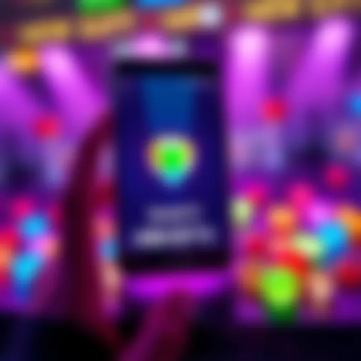 A smartphone screen showing the Tipsy AI app with a vibrant gem icon and the code HBV8TV prominently displayed.