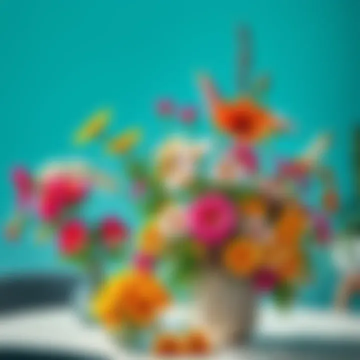 A colorful arrangement of fresh flowers in a vase on a table, brightening the space