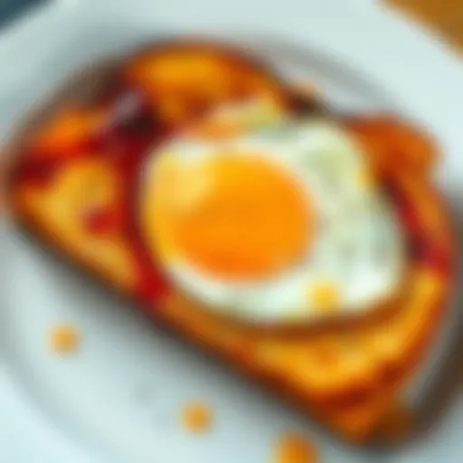 A perfectly cooked fried egg on a slice of golden toasted bread with a sprinkle of salt and pepper.