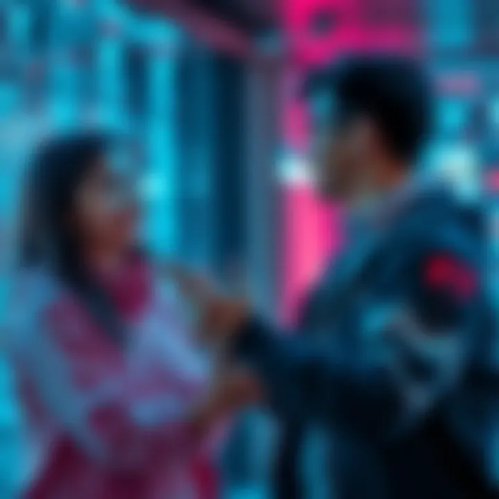 A person encouraging their friend who is studying artificial intelligence, showing a positive interaction between them.