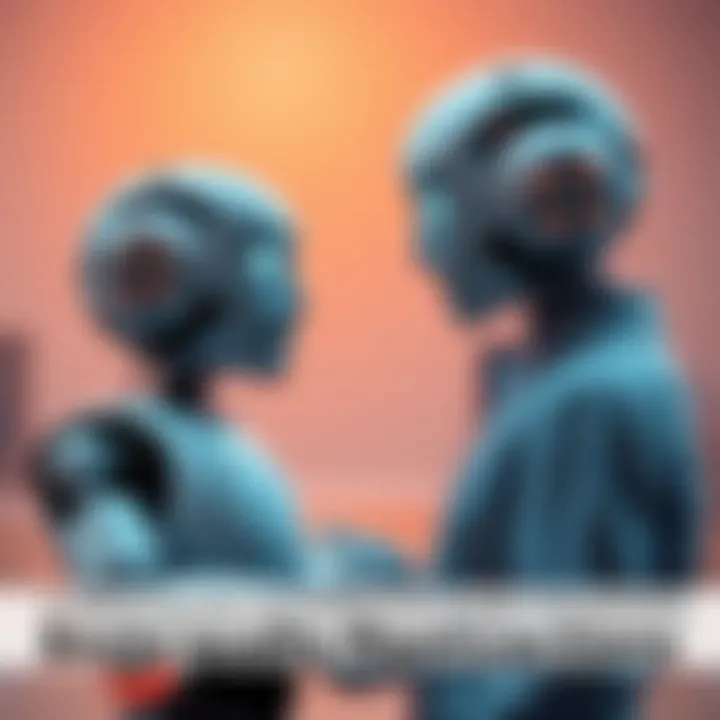 A cheerful robot chatting with a person, highlighting everyday interactions and communication