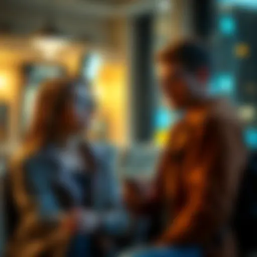 Two friends having a serious conversation about the impact of AI on their relationships, reflecting on bullying claims.