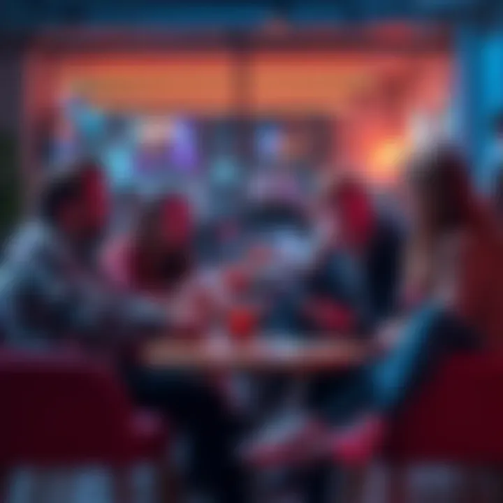 A group of friends sitting together, sharing their experiences with ChatGPT and other AI tools in a casual setting.