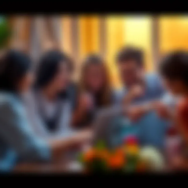 A group of friends gathers around a laptop, reviewing and editing clips for a wedding video with smiles and laughter.