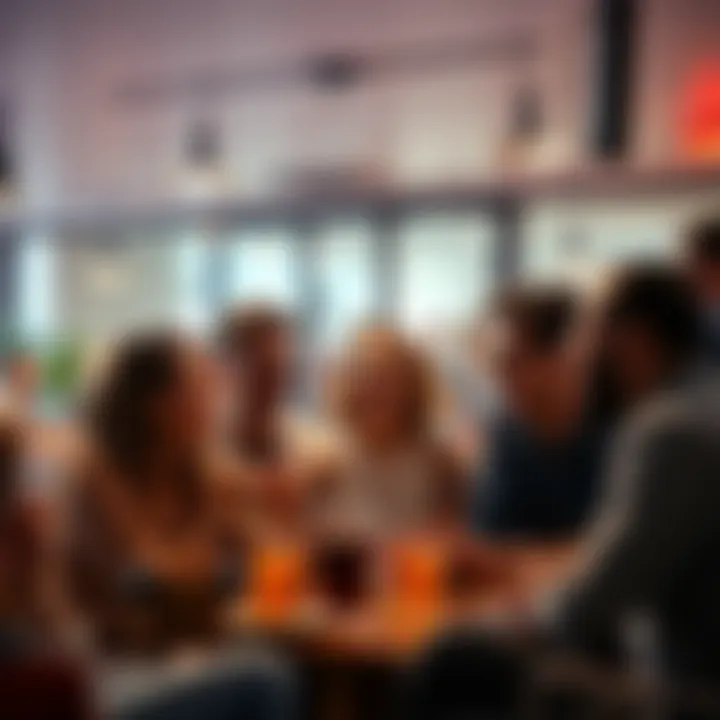 A group of friends sharing a light moment, laughing and reacting humorously to a recent event during a casual get-together.